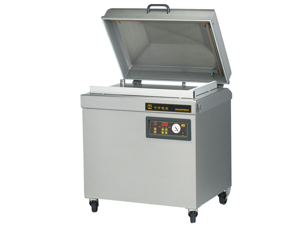 堅(jiān)固的工業(yè)落地式真空室封口機(jī)，配有平面工作板和 100 m3/h 真空泵